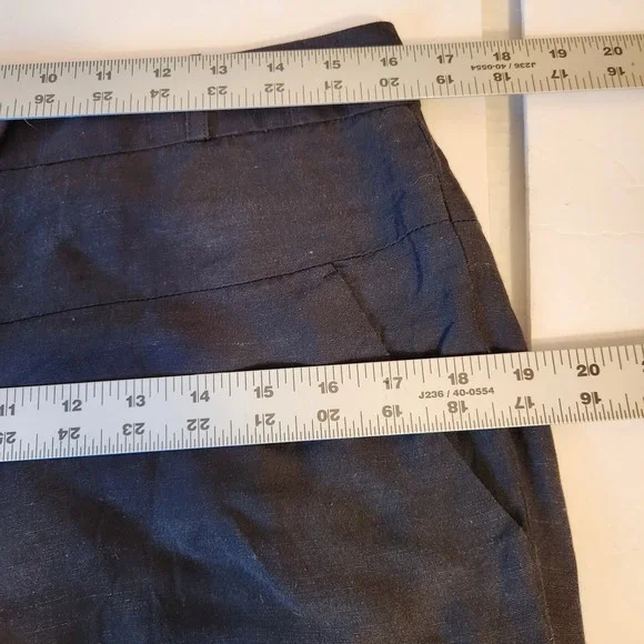 Veronica Beard Womens Ankle Pants Size 8 Black Wide Leg Linen Blend Minimalist - Picture 8 of 15